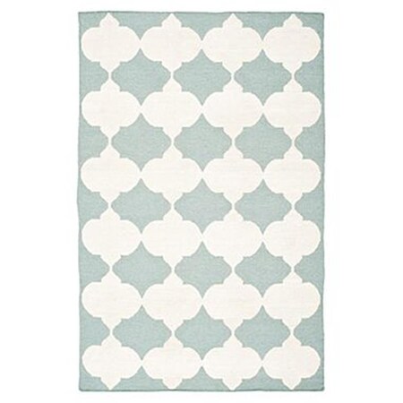 Safavieh 6 x 9 ft. Medium Rectangle Contemporary Dhurries- Blue and Ivory- Flatweave Rug DHU624A-6